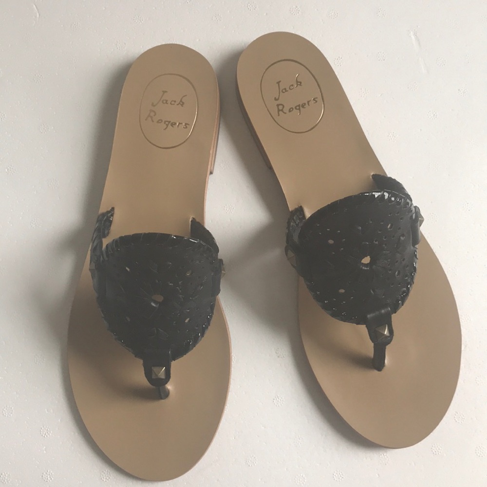 Jack Rogers Georgica Sandal Black Leather